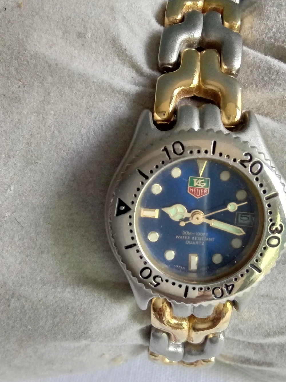 TAG Heuer Link Professional Blue Dial Two Tone Gold Silver Watch Swiss Watch